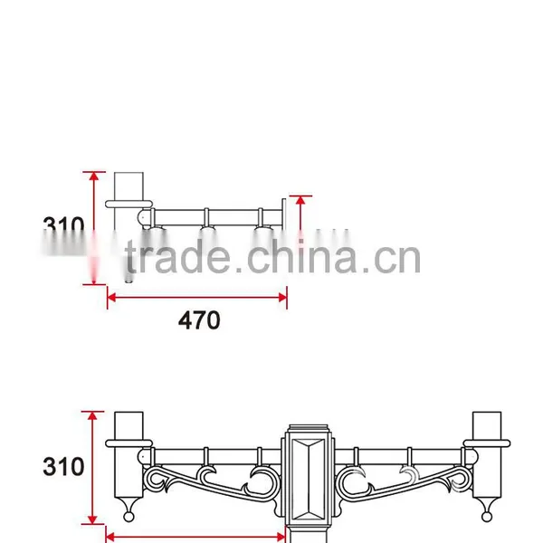 Outdoor Aluminum Light Pole Arms D011 photo-3