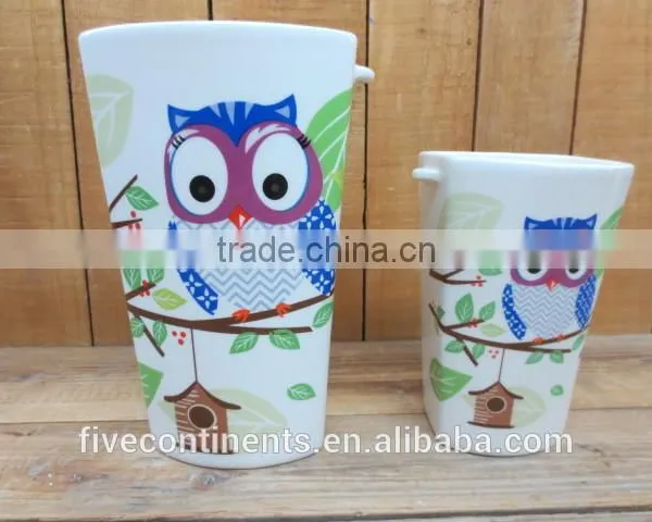 New Owl Decal Vase Home Decorative Flower Vase Cute Flower Pot