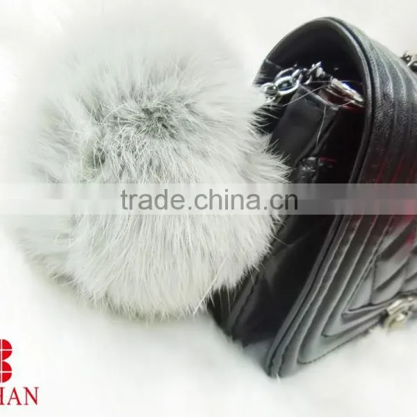 Genuine Rabbit Fur Handbag Accessories Keychain for Gift photo-2