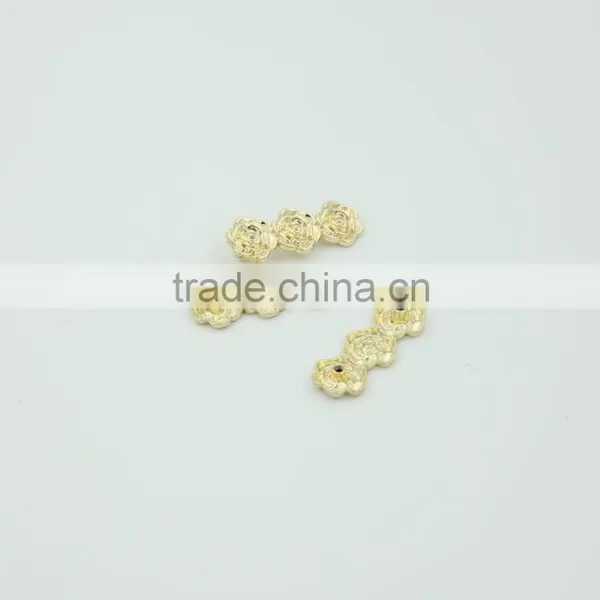Flowers Rectangle Shape Custom Metal Needle Pin in Gold Color photo-2
