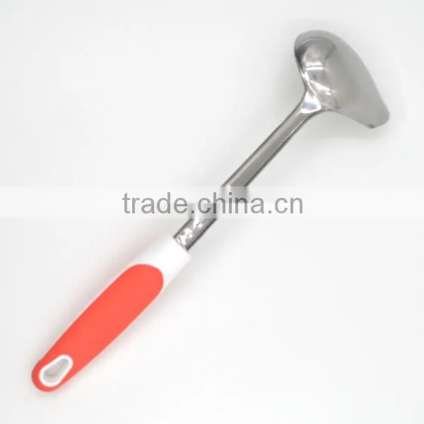 Novel Design TPR Handle FDA LFGB Grade Stainless Steel Gravy Sauce Ladle photo-2