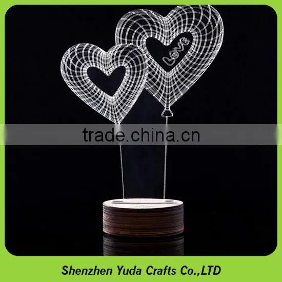 High Transparent Flat Packing Acrylic Small Night Light With Wooden Base photo-5