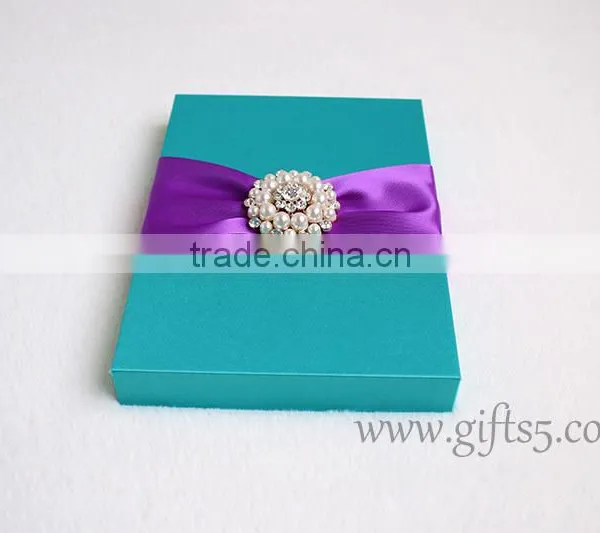 Elegant Navy Blue Wedding Invitation Boxes photo-5