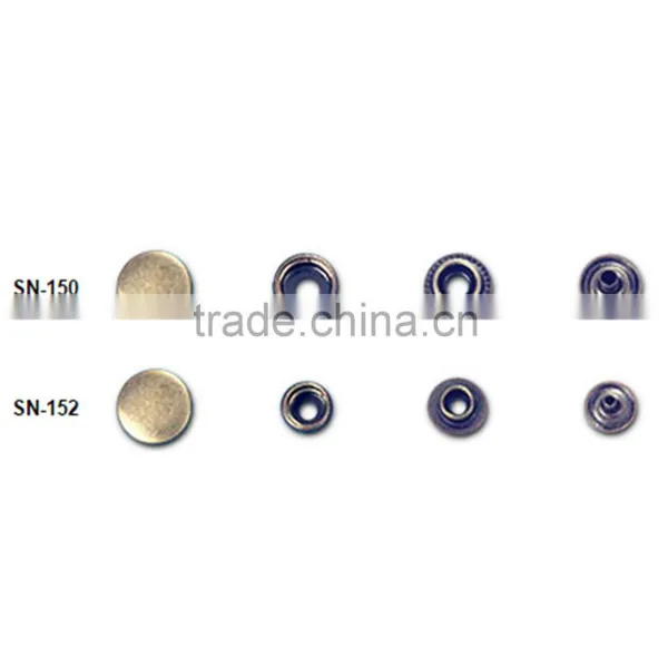 Metal Brass and Iron Press, Snap, Spring, 4 Parts Button