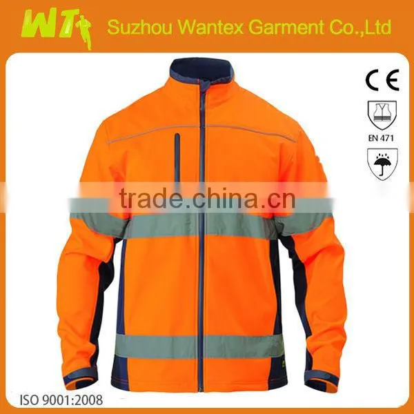 Reflective Safety Men's Waterproof Softshell Jacket in Flourescent Yellow photo-2