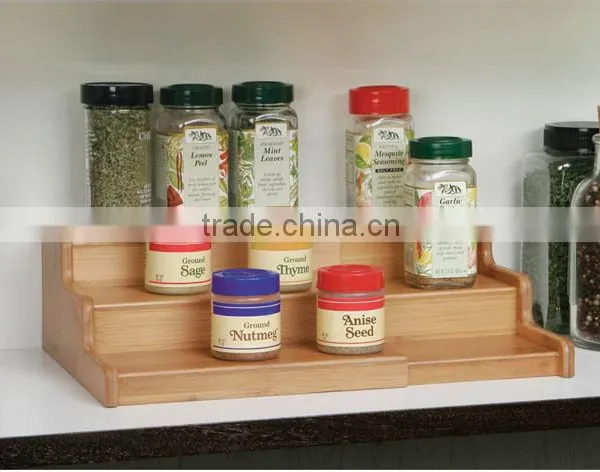 Classics 3-Tier Expandable Bamboo Spice Rack Step Shelf Organizer photo-3