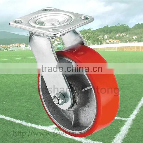 Cheap PU Casters 150mm Hardware Scaffolding Caster With Locking photo-3
