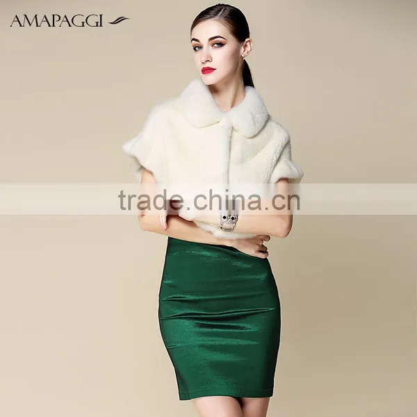 Factory Sale Whole Plet Mink Fur Cape Coat for Women photo-3