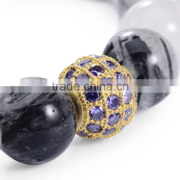 Hot Fashion Tibetan Jewelry Crystal Bead Bangle Balls Chain Bracelets photo-5