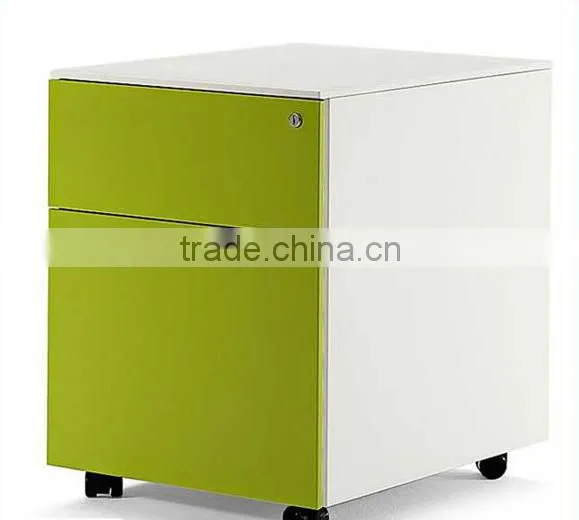 Office Furniture Two Drawer Steel Filing Mobile Cabinet With Wheel photo-4