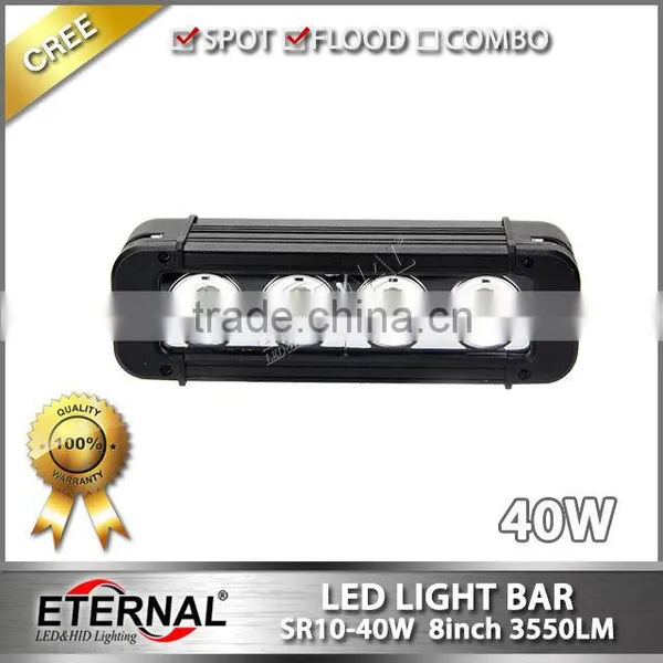 40W 8inch Spot Flood Agriculture Farm Equipment Vehicles Heavy Duty Mining Truck Trailer Tractor Led Light Bar
