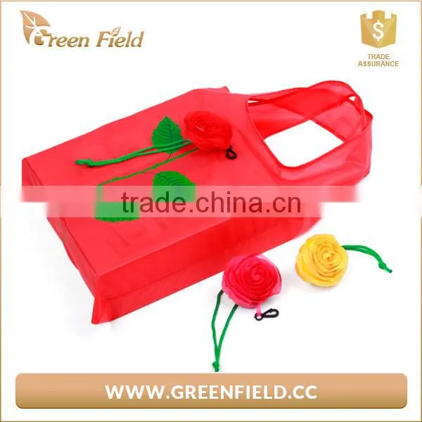 Folding Dacron Polyester Tote Bag for Shopping With Infront Rose Pocket/briefcase Tote Bag photo-5