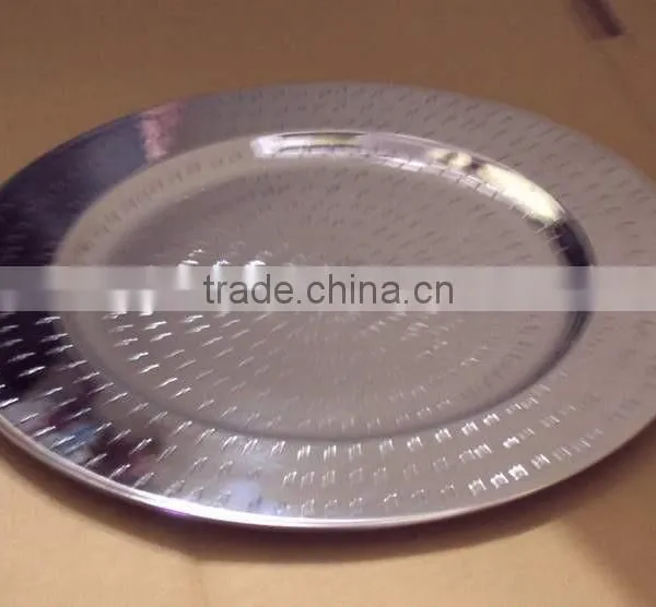 Silver Color Charger Plate for Wedding, Cheap Charger Platter for Christmas Festival photo-2