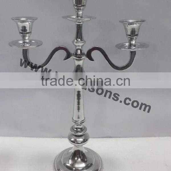 Multifunctional 5 Arm Candelabra for Wedding Centerpieces , Nickel Plated Candelabra ,SilverCandelabra photo-5