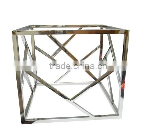 Modern Living Room Rose Gold Stainless Steel Clear Square Glass Coffee Table photo-4