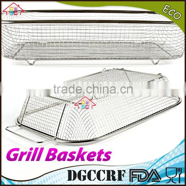 NBRSC BBQ Vegetable Stainless Steel Non-Stick Grill Basket Outdoor Cooking Grilling photo-5