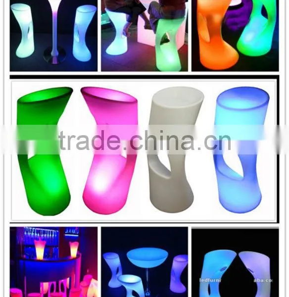 Classic LED Home Cheap Bar Stools/ Bright Color Bar Stools With Led Plastic Stacking Stools photo-3