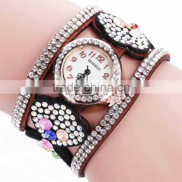 Charming Sexy Lady Decoration Watch Fashion Korean Velvet Heart-shaped Female Diamond Bracelet Wristwatch photo-4