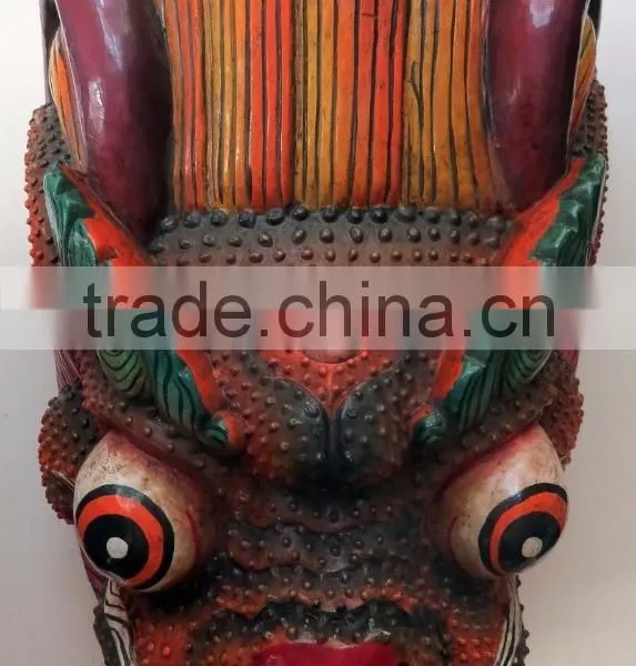 Dragon Mask Wall Hanging Decor Handmade in Nepal photo-2