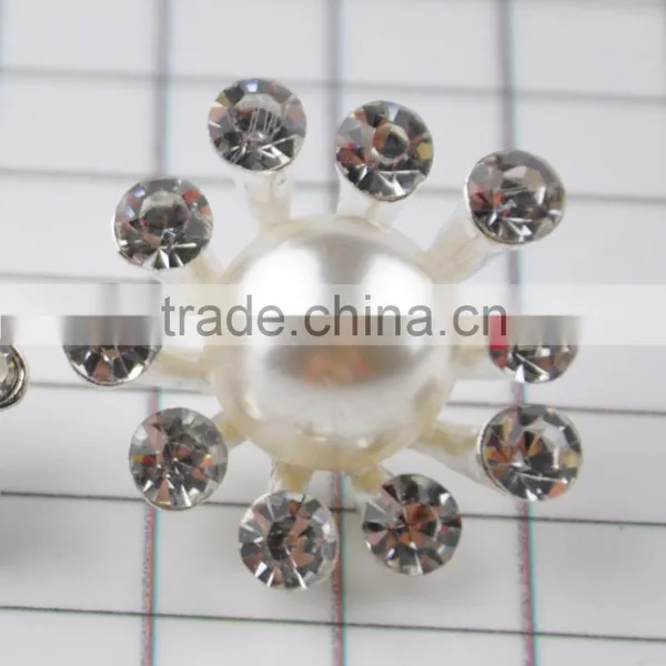 Keering Open Mold Glass Pearl Crystal Rhinestone Shank Button for Wedding Invitation photo-3