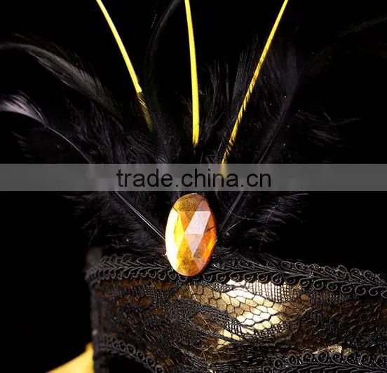 Venetian Mask With Feathers Indian Halloween Mask for Sale photo-2