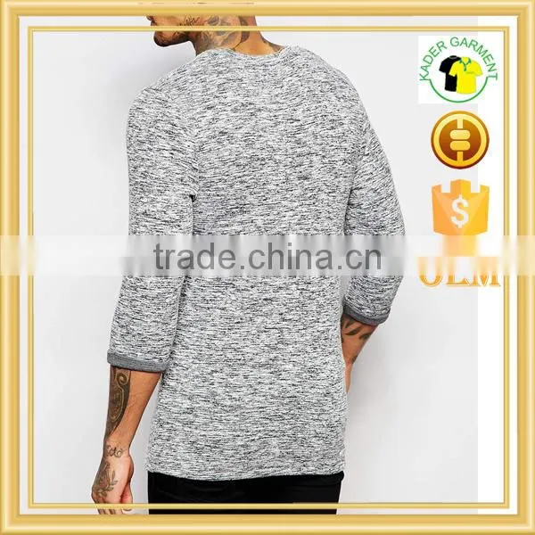 Tight Fitted Spandex Long Sleeve t Shirts, Gym Slim Fit Tri Blend T-shirt With Custom Embroidery Logo photo-3