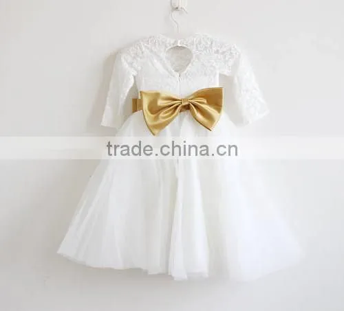 Floor-Length Light Lvory Flower Girl Dress Tulle Lace Fabric Baby Party Dress Gown photo-3