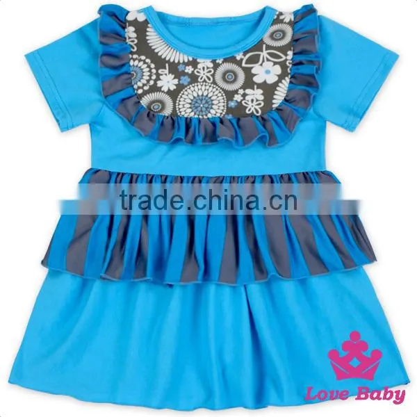 Solid Color Soft Cotton Beautiful Girl Casual Wear Smocking Short Sleeve Tops photo-2