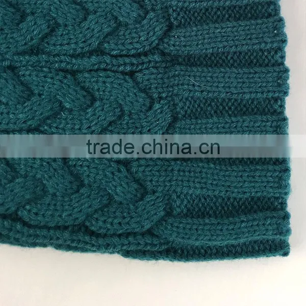 Myfur Teal Green Large Animal Raccoon Fur Bobble Crochet Hat and Cap photo-5