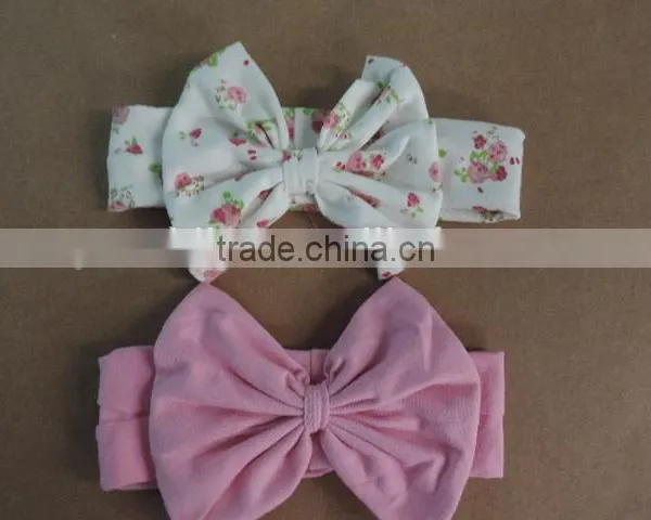 Baby Girl Elastic Fabric Headband Kids Braid Cross Dot Hairband Flower Knot Solid Craft Children Boutique Headband photo-2