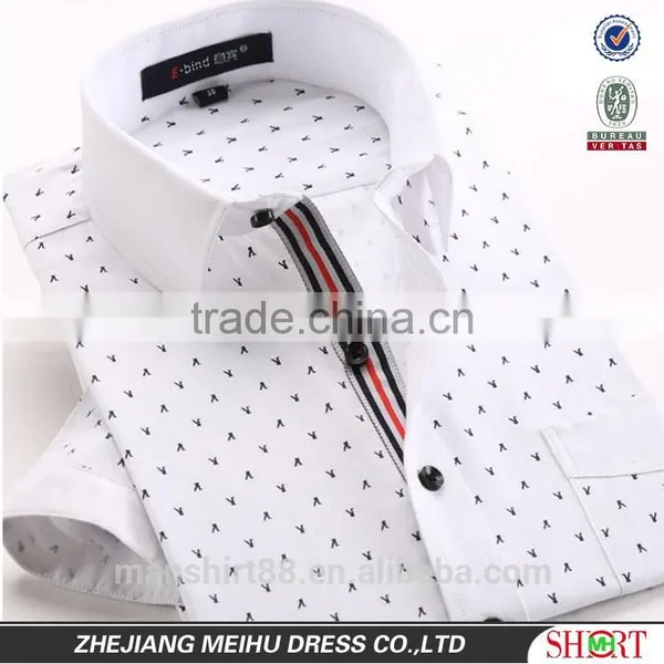 Latest Fashion Print Dobby Short Sleeve Man Casual Shirt photo-4