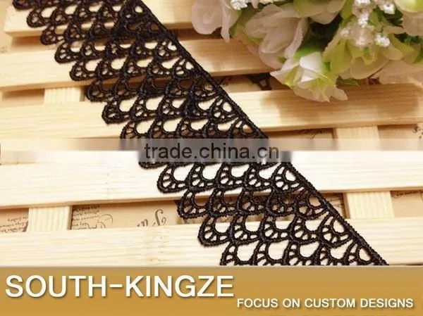 Flower Floral Venice Venise Black Lace Applique Sewing Trims DIY Craft 4.3cm Width photo-3