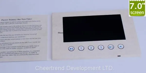 Promotional 7 Inch LCD Video Greeting Book, Lcd Video Brochure Card for Advertising photo-3