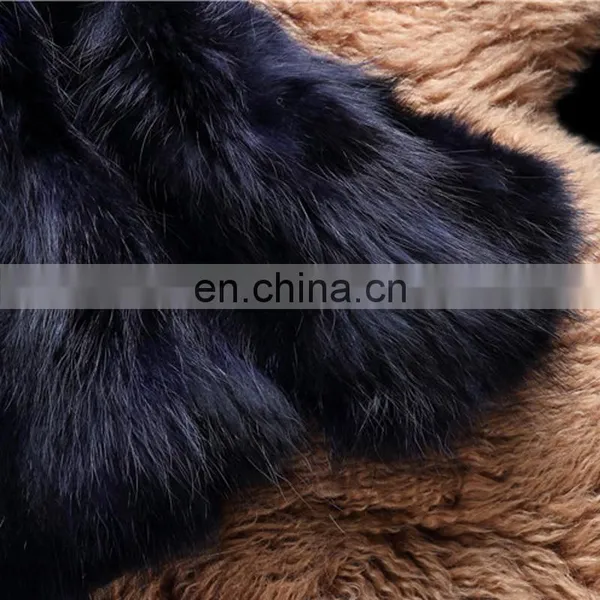 Navy Color Genuine Fur Outer Garment Winter Raccoon Fur Outer Wear photo-4