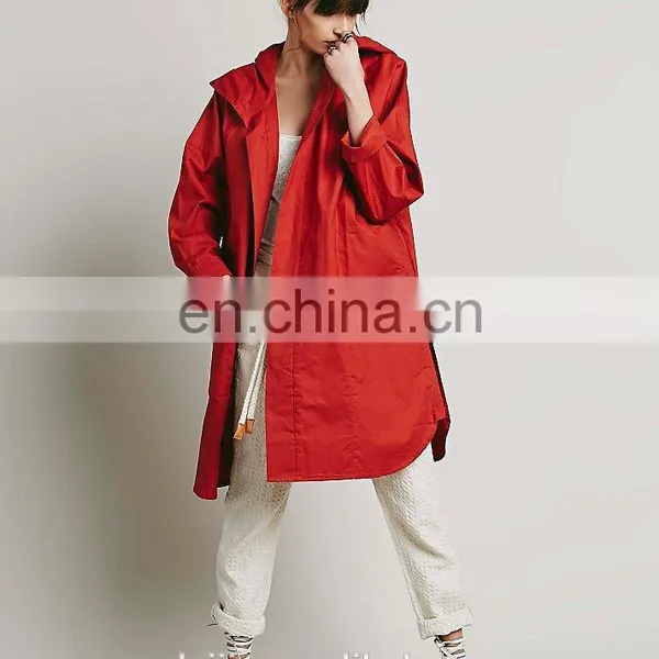 Orange Color Dolphin Hem Ladies Anorak,fashion Woman Jacket, Hoody Jacket Fashion photo-2