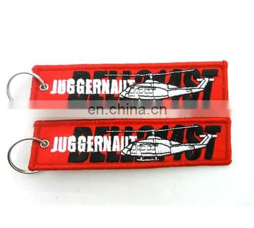 Custom Fabric Material Embroidery Keychain Embroidered Key Tag photo-6