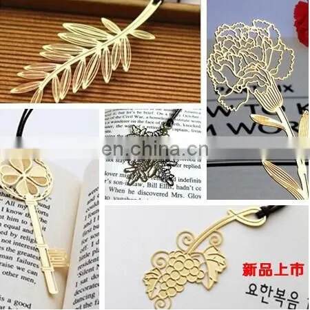 Custom Metal Bookmarks Copper Gold Snowflake Clover Carnation Bookmarks