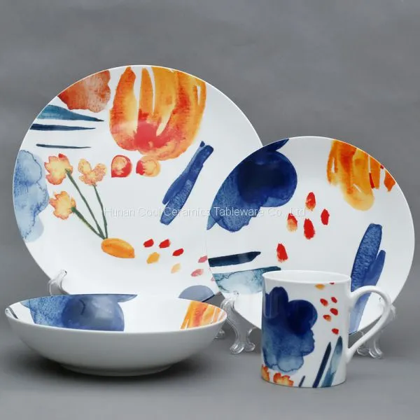 Wholesale Popular Eco-friendly China Handdrawing Hotel Ceramic/porcelain Dinnerware Set photo-4
