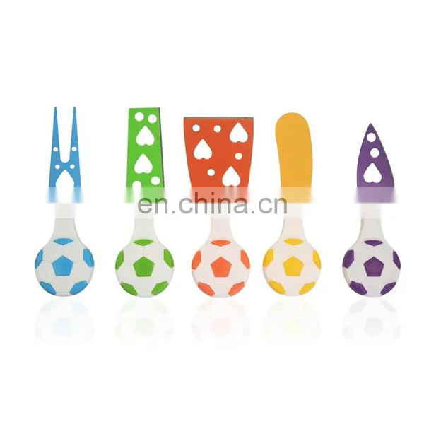 5 PCS Colorful Stainless Steel Cheese Knives Set