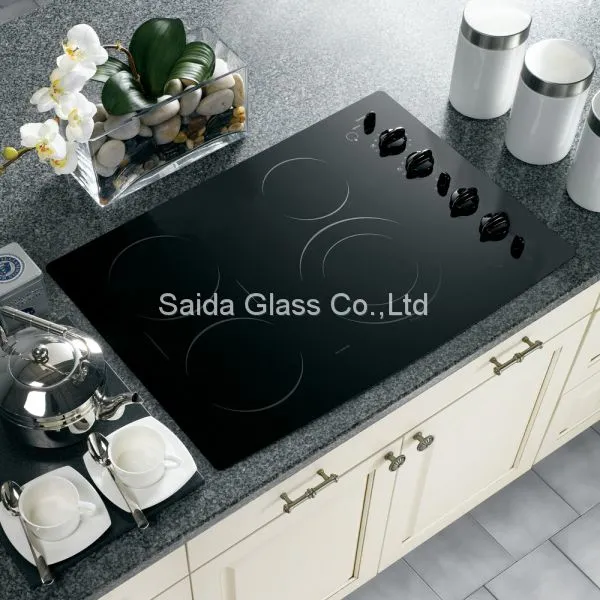 Customized High Quality 8mm Thickness Topcover Black Ceramic Glass for Stove photo-3