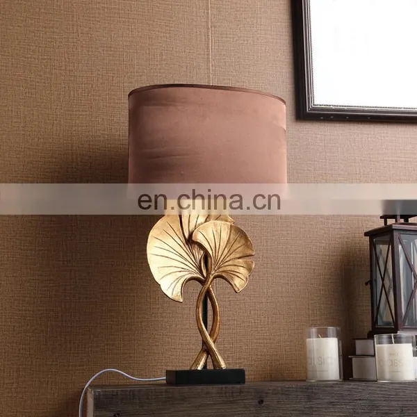 Top Sale Creative Design Ginkgo Leaf Shape Retro Nightstand Lights Gold for Home Decor photo-2