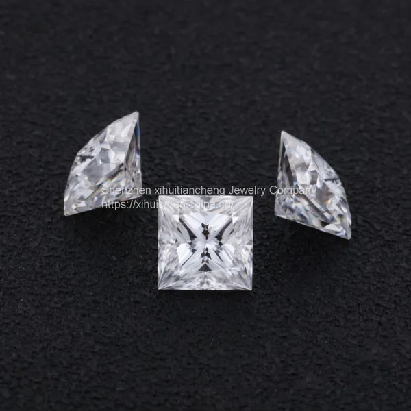 VS+ Princess Cut Moissanite White E/F Color Moissanite Faceted Princess Moissanite Loose Stone for Pendant/Ring photo-2