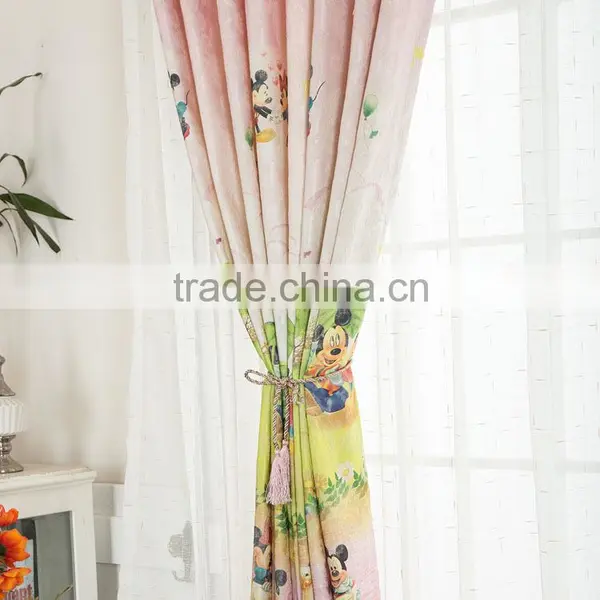 Fancy Printed Curtains / Mickey Curtain for Children Room photo-4