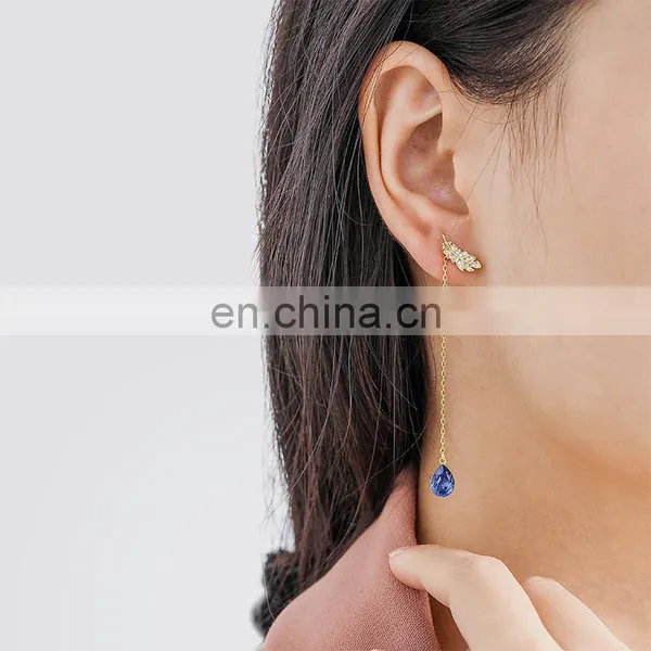 Jewelry Huggies Acrylic Earrings Court Simple Eardrop Chain Tassel Earring for Women photo-4