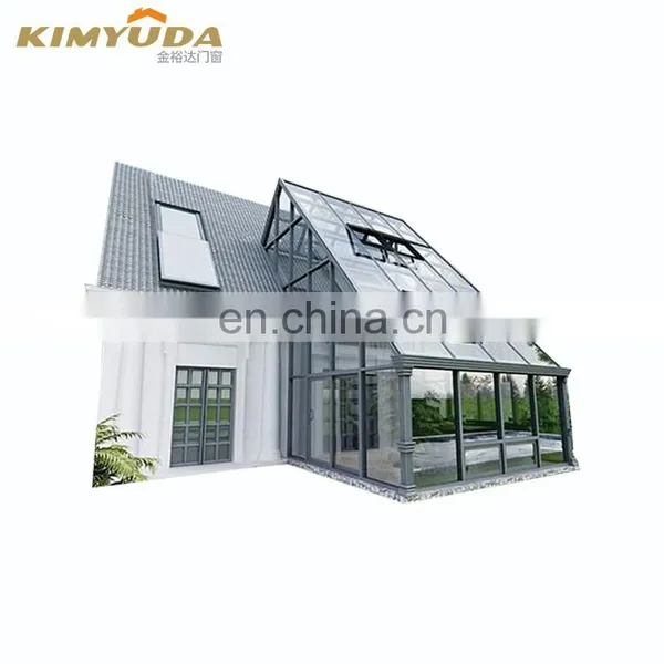 Aluminum Glass Balcony Sunrooms Winter Garden Balcony Roof Fronted Glass Sunroom Design For Sale photo-3