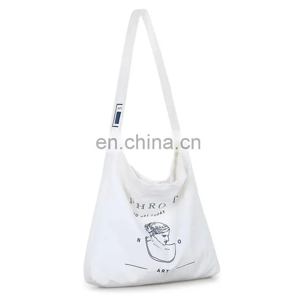 Wholesale Custom Art Canvas Bag Female Simple Print Female Shoulder Bag Large Capacity Student Canvas Cross-body Bag