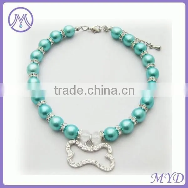 Customized Crystal Paw Print Pearl Dog Pet Necklace Jewelry photo-5
