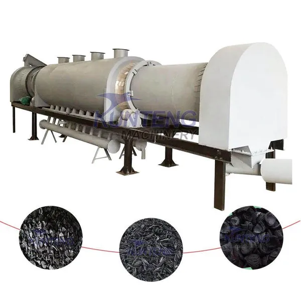 Auto Input and Output High Capacity Agriculture Waste Charcoal Walnut Shell Carbonizing Stove EPC