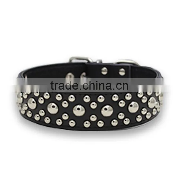 Wholesale Dog Chain Leather Litchi Grain Mushrooms Nails Pet Dog Collars photo-3