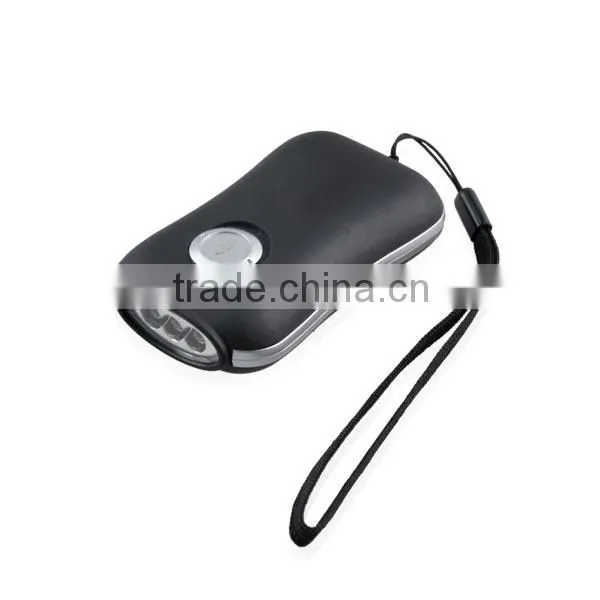 3 LED Rechargeable Mini Flat Dynamo Hand Crank Flashlight photo-5